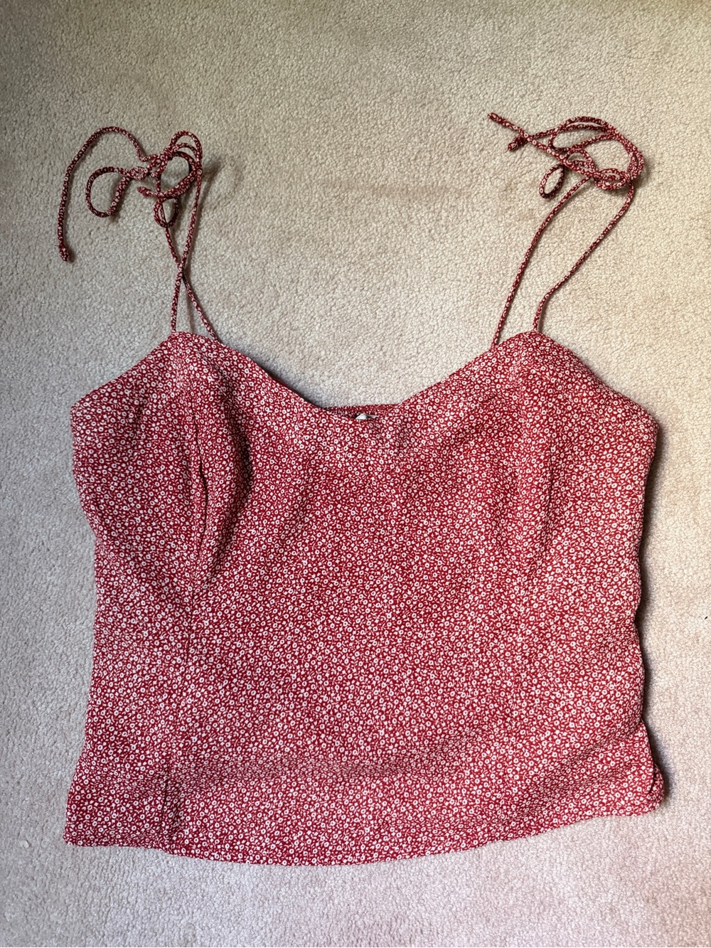 Abercrombie & Fitch Red Floral Tie-Strap Cami